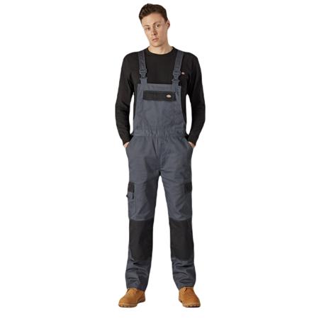 DK0A867NK161 Dickies Grey Reusable Bib & Brace, L