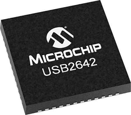 USB2642-I-ML Microchip USB2642-I/ML, USB Controller, 35Mbit/s, 3.3 V, 48-Pin QFN