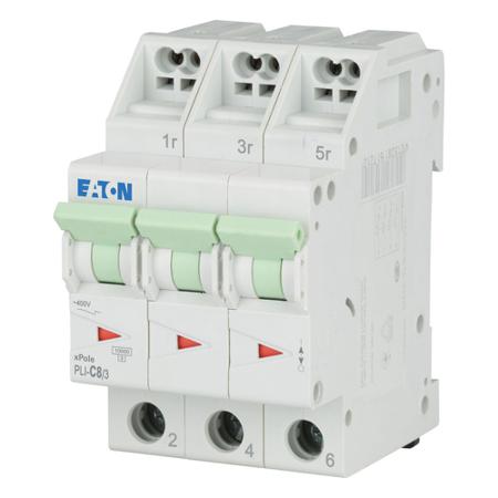 101318 PLI-C8/3 Eaton MCB, 3P, 8A Curve C, 400V AC, 10 kA Breaking Capacity