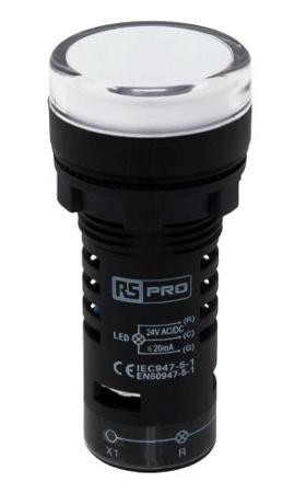 271-7490 RS PRO, Panel Mount Green, Red LED Pilot Light, 24V ac/dc