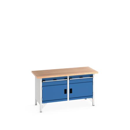41002028-11V Bott 2 Door, 1 Drawer Sheet Steel Floor Standing Storage Cabinet, 1500 X 750 X 840mm
