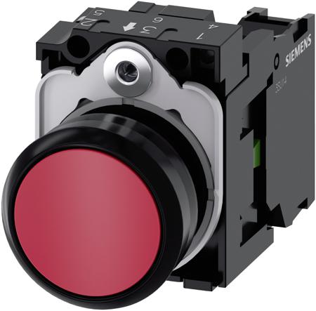 3SU1100-0AB20-1BA0 Siemens SIRIUS ACT 3SU11 Series Push Button Complete Unit, Panel Mount, 22mm Cutout, SPST