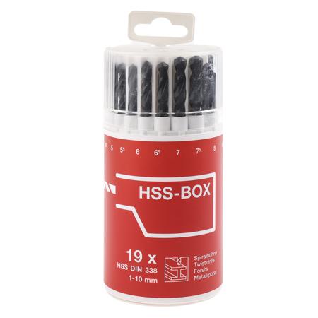 673-4709 RS PRO 19-Piece Twist Drill Bit Set for Metal, 10mm Max, 1mm Min, HSS-G Bits