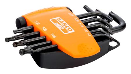 BE-9675 Bahco 8-Piece Torx Key Set, T9, T10, T15, T20, T25, T27, T30, T40 Size