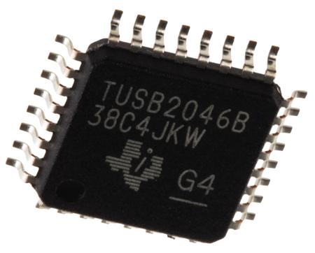 TUSB2046BVF Texas Instruments , USB Transceiver, 5-Channel, 12Mbps, USB 2.1, 3.3 V, 32-Pin LQFP