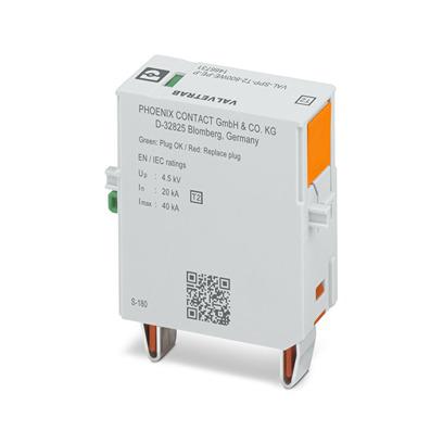 1466731 Phoenix Contact, VAL-SPP Surge Protection Plug 880 V ac Maximum Voltage Rating 40kA Maximum Surge Current Surge