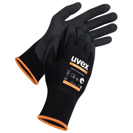 6002612 uvex 60026 Black Elastane, Polyamide Breathable Work Gloves, Size 12, Micro-NBR Foam Coating