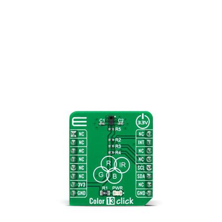 MIKROE-4741 MikroElektronika Colour 13 Click Proximity Sensor Add On Board for APDS-9999 mikroBUS Socket