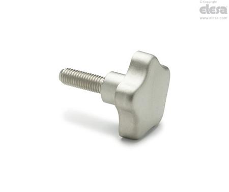 169476 Ganter  Silver 304 Stainless Steel Lobe Knob, M6, Threaded