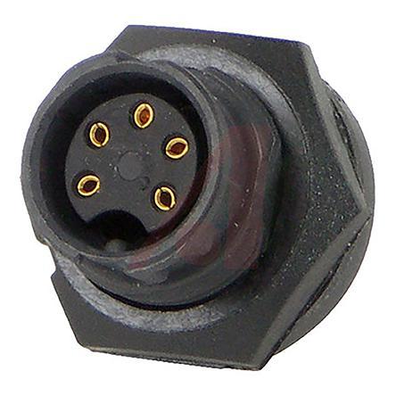 EN3P5FX Switchcraft EN3 Series, 5 Pole Panel Mount Connector Plug, with Female Contacts, IP16, IP18, IP66, IP68