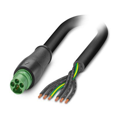 1514496 Phoenix Contact SAC, 10m 6 Core, Black Polyurethane PUR Power Cable +80°C