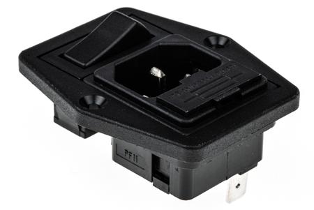 BVB01/Z0000/01 Bulgin C14 Panel Mount IEC Connector Male, 10A, 250 V, Fuse Size 5 x 20mm