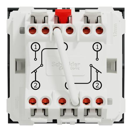 NU321354 Schneider Electric Anthracite Rocker Switch, 2 Gang, New Unica