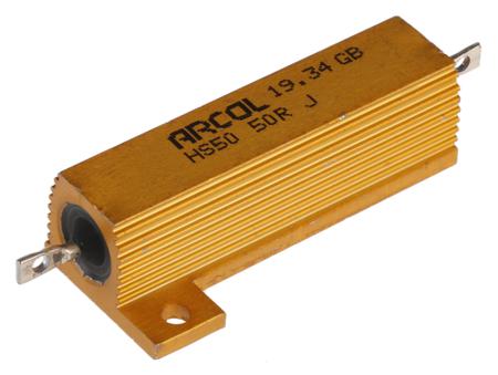 HS50 50R J Arcol, 50Ω 50W Wire Wound Chassis Mount Resistor  ±5%