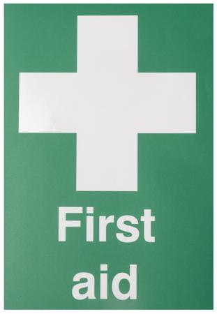 146-447 RS PRO Vinyl Polyester Green, White First Aid Sign, H297mm W210mm