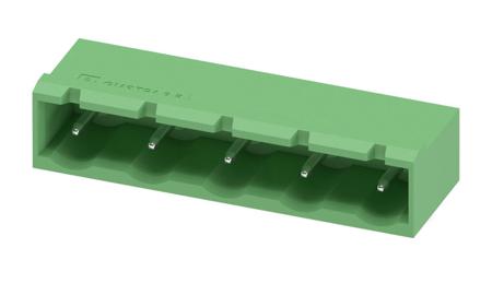 1766262 Phoenix Contact, 7.62mm Pitch, GMSTBA 2.5/ 5-G-7.62, 5 Way, Right Angle, Pluggable Terminal Block, Header, Through