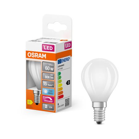 4058075434684 LEDVANCE LED Retrofit CLASSIC E14 LED Bulbs 6.5 W(60W), 4000K, Cool White, Pear shape