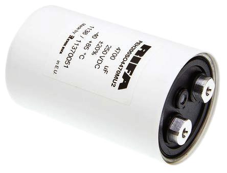 PEH200SO4470MU2 KEMET 4700μF Aluminium Electrolytic Capacitor 250V dc, Screw Terminal -