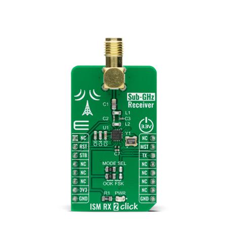 MIKROE-4230 MikroElektronika ISM RX 2 Click Si4356 Sensor Add-On Board for Door Contol, Industrial Control
