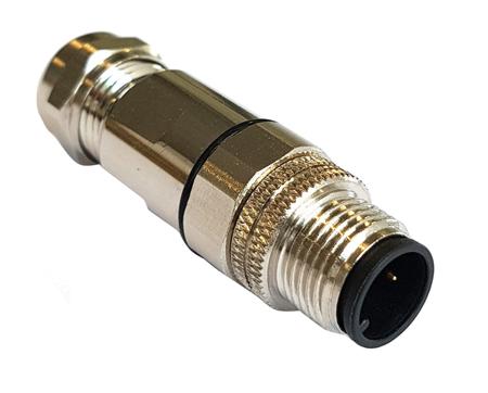 PXMBNI12FIM08ASCPG7 Bulgin Circular Connector, 8 Contacts, In-Line, M12 Connector, Plug, Male, IP67, Buccaneer M12 Series