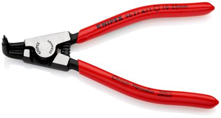46-21-A11 Knipex 125 mm Chrome Vanadium Steel Circlip Pliers with Bent Tip, External, Range 10 → 25 mm