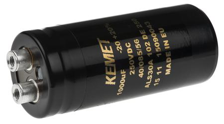 ALS30A102DE250 KEMET 1000μF Aluminium Electrolytic Capacitor 250V dc, Screw Terminal -