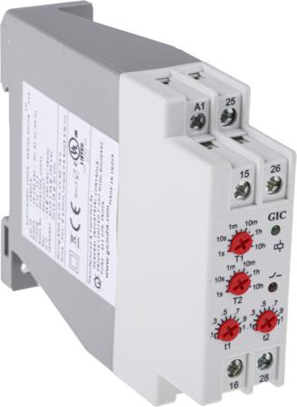 2AADT5 GIC Multi Function Timer Relay, Screw, DPDT, 2 Contacts, DPDT, 24 → 240 V ac/dc