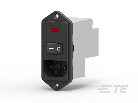 7-6609940-0 TE Connectivity 10A, 230 V ac Vertical Mount IEC Filter  Dual Fuse