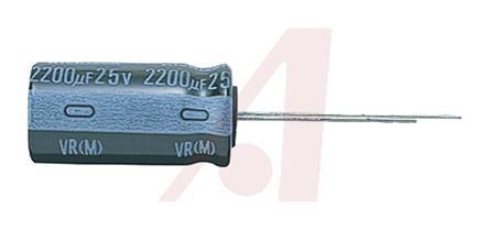 UVR1E472MHD Nichicon 4700μF Aluminium Electrolytic Capacitor 25V dc, Radial, Through Hole -