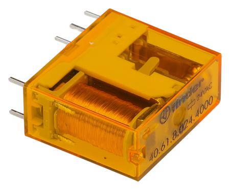 406180244000 Finder PCB Mount Power Relay Module, 24V ac Coil, 16A Switching Current, SPDT
