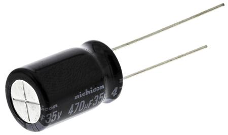 UVY1V471MPD Nichicon 470μF Aluminium Electrolytic Capacitor 35V dc, Radial, Through Hole -