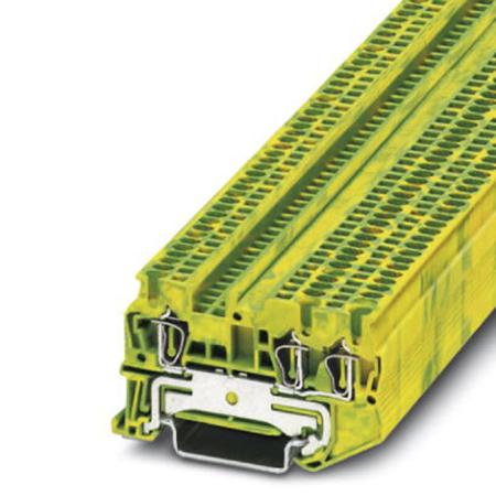 3031144 Phoenix Contact  ST 1.5-TWIN-PE Series Green/Yellow, Single-Level, Spring Clamp Termination