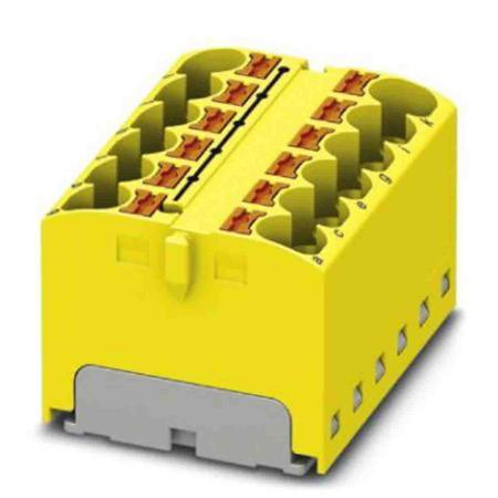 3273818 Phoenix Contact Distribution Block, 12 Way, 0.2 → 6mm², 32A, 450 V, Yellow
