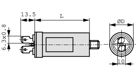 MKA-450-1-5-PLA-C8-FS 8888 MKP Film Capacitor, 450V ac, ±5%, 1.5μF