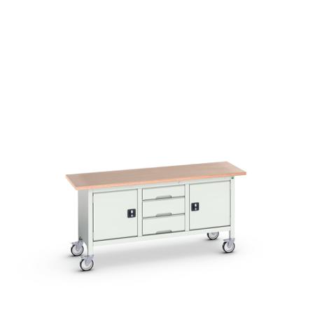 16923222.16 Bott 2 Door, 3 Drawer Sheet Steel Floor Standing Storage Cabinet, 1750 x 600 x 830mm