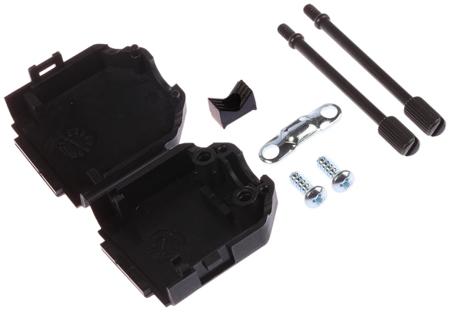 MHDPPK15-B-K MH Connectors MHDPPK-SLIM Series Polyamide D Sub Backshell, 15 Way, Strain Relief