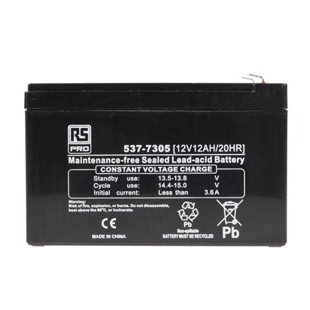 537-7305 RS PRO 12V T1 Sealed Lead Acid Battery, 12Ah