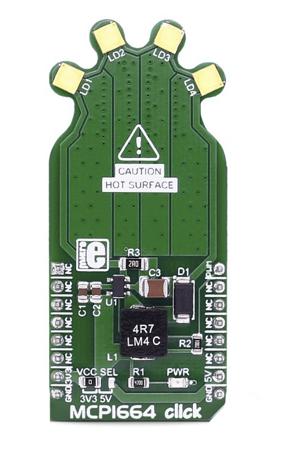 MIKROE-2548 MikroElektronika , MCP1664 Click LED Add On Board
