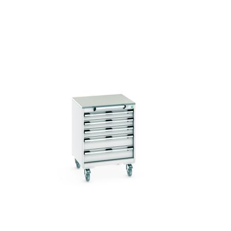 40402148-16V Bott, 5 Drawer Sheet Steel Floor Standing Storage Cabinet, 650 X 650 X 890mm