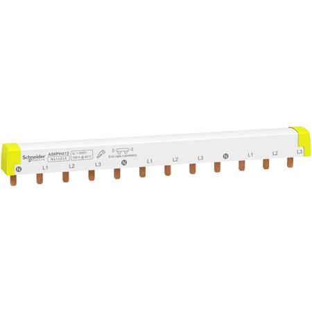 A9XPH412 Schneider Electric 4 Phase Busbar, 12 Module, 415V, 18mm Pitch