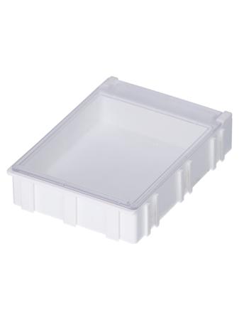 8150030 Licefa 1 Cell Transparent, White Compartment Box, 21mm x 63mm x 85.3mm
