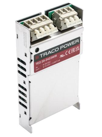 TEQ-20-2423WIR TRACOPOWER TEQ 20WIR 20W Isolated DC-DC Converter Chassis Mount, Voltage in 9 → 36 V dc, Voltage out ±15V dc