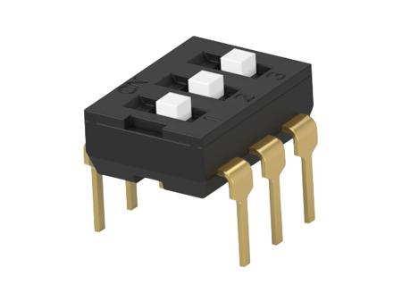 2454982-2 TE Connectivity 3 Way Through Hole DIP & SIP Switch SPST, Extended Actuator