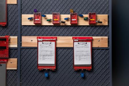 UCLB-RED--PERMIT-DISPLAY-STATION Brady 24-Lock Plastic Lockout Device