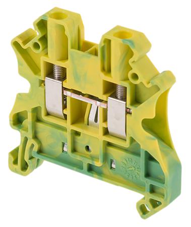 3044128 Phoenix Contact  UT 4-PE Series Green/Yellow, 0.14 → 6mm², Single-Level, Screw Termination, ATEX
