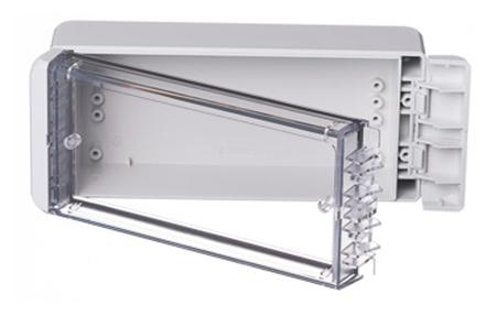 96024125-B-180806-PC-V0-G-7035 Bopla Bocube Series Light Grey Polycarbonate V0 Enclosure, IP66, IP68, IK07, Transparent Lid, 191 x 80 x 60mm