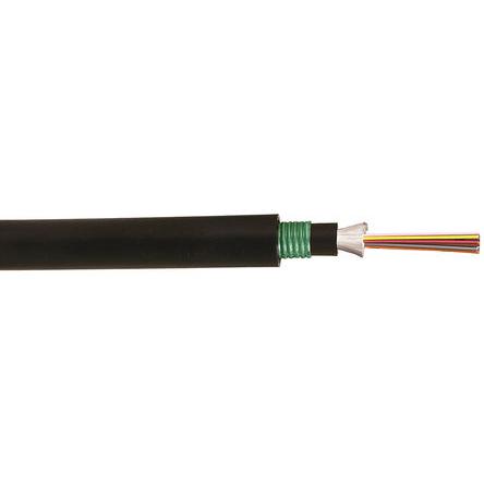 123-5725 RS Pro Black OM3 Multi Mode Fibre Optic Cable 24 Core , Flame Retardant, Low Smoke Zero Halogen (LSZH)