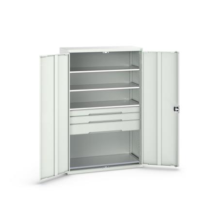 16926655.16 Bott 2 Door, 3 Drawer Sheet Steel Cupboard, 1300 x 550 x 2000mm