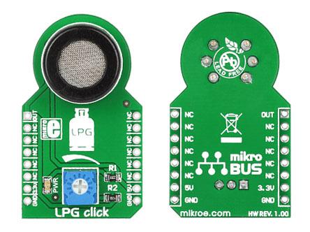 MIKROE-1587 MikroElektronika LPG Click Gas Sensor Add On Board for MQ-5