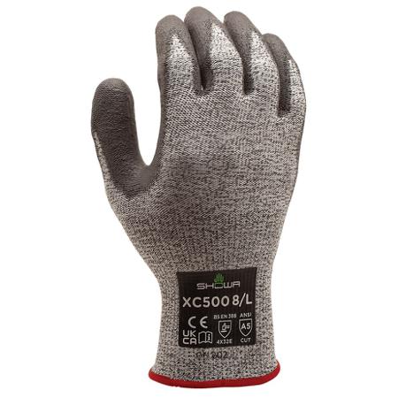 SHOXC5001 Showa XC500 Black, Grey 13 Gauge HPPE, Stainless Steel Abrasion Resistant, Cut Resistant Work Gloves, Size Small,